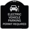 Signmission Electric Vehicle Parking Permit Required Heavy-Gauge Aluminum Sign, 18" x 18", BS-1818-24114 A-DES-BS-1818-24114 - alternate 1